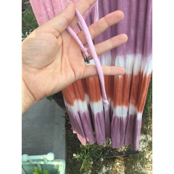 Knox Rose Tie-Dyed Sleeveless Maxi Dress M medium Purple Pink stripe boho beachy - Picture 6 of 14